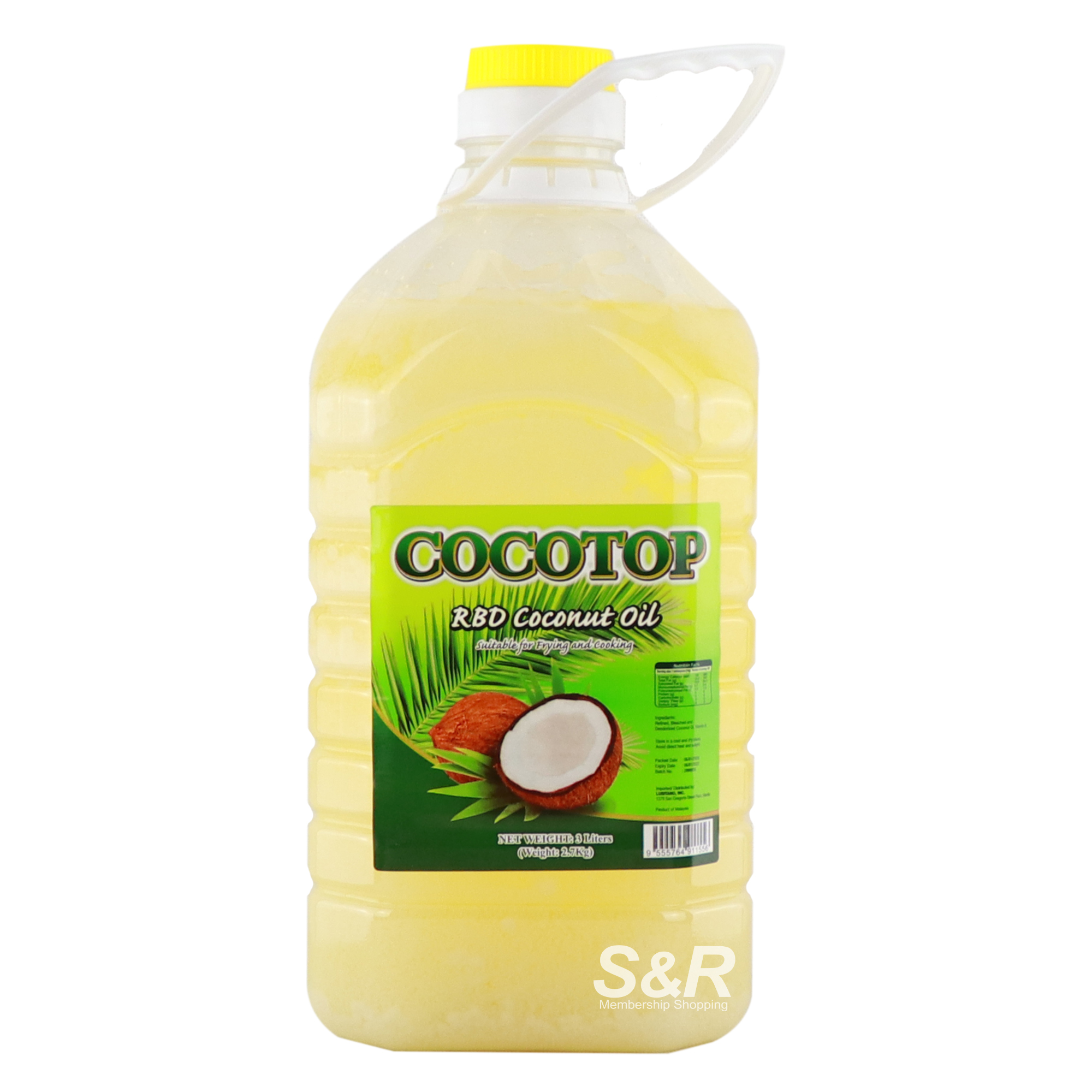 Cocotop RBD Coconut Oil 3L Cocotop RBD Coconut Oil 3L